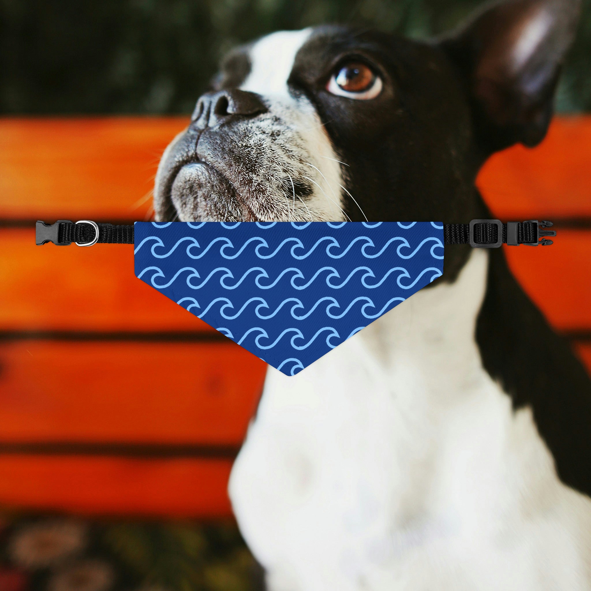 Blue Waves Dog Bandana Collar