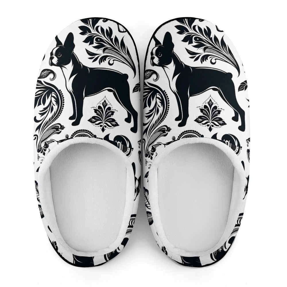 Paisley Pup - Boston Terrier Dog Men's Cotton slippers