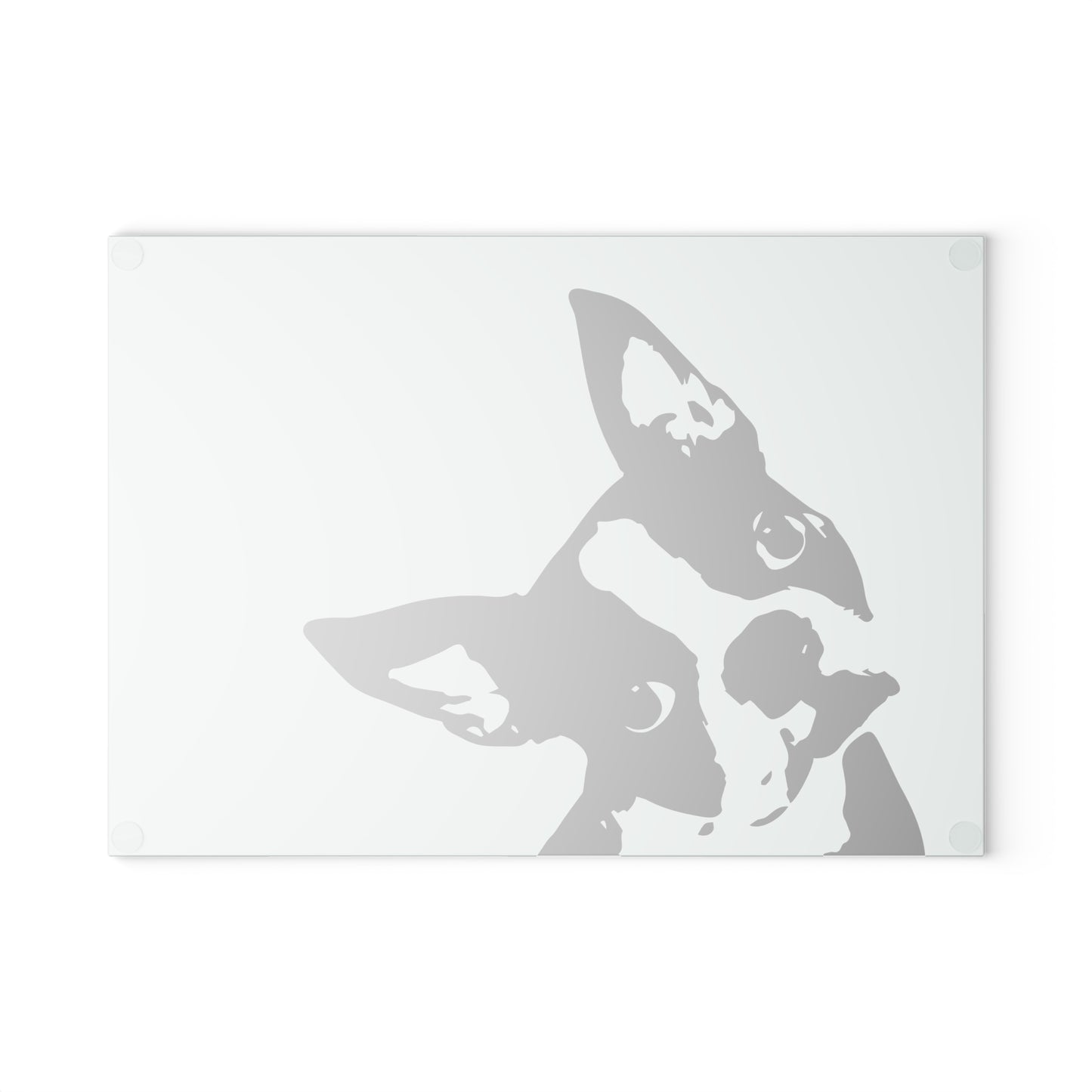 Boston Terrier Head Tilt Glass Cutting Board
