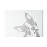 Boston Terrier Head Tilt Glass Cutting Board