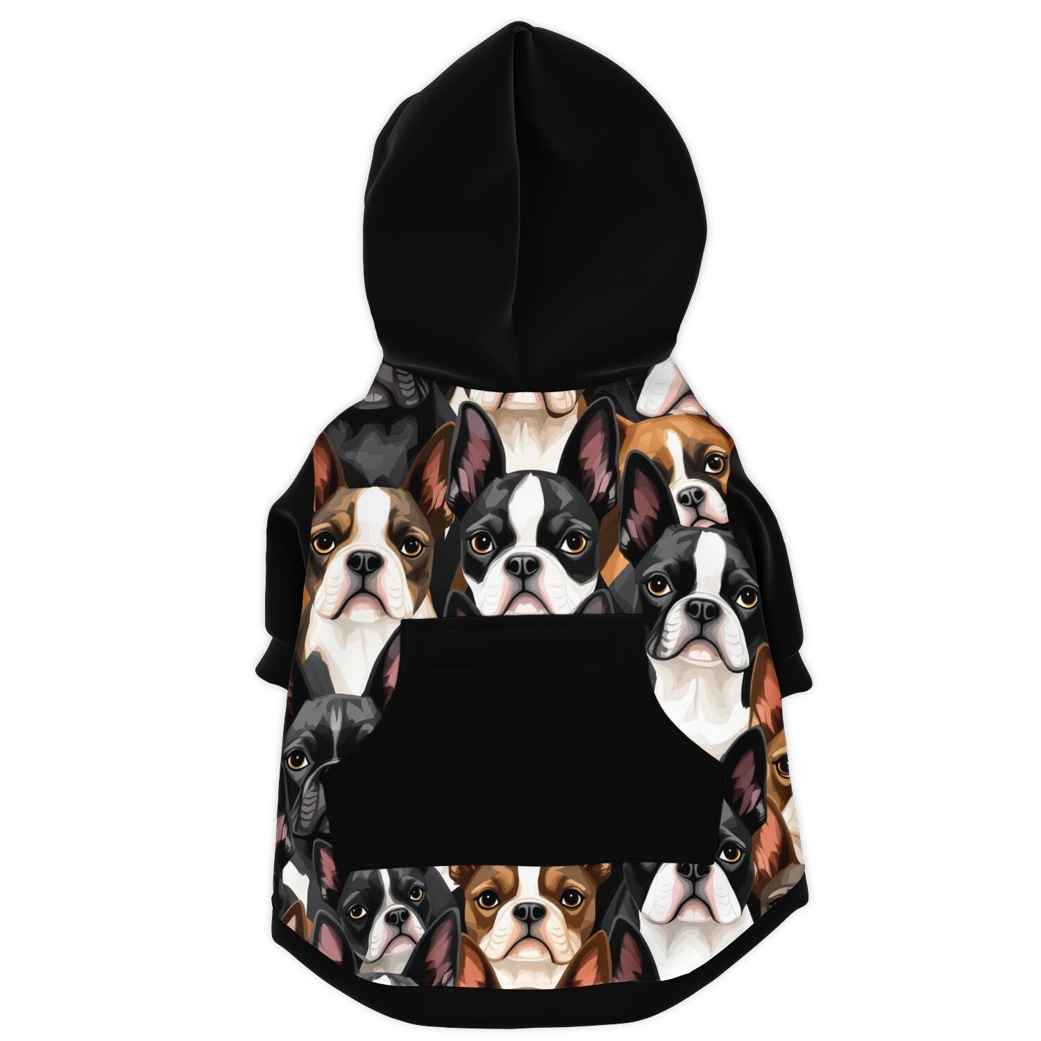 Boston Terrier Dogs Crowd Dog Zip-Up Hoodie