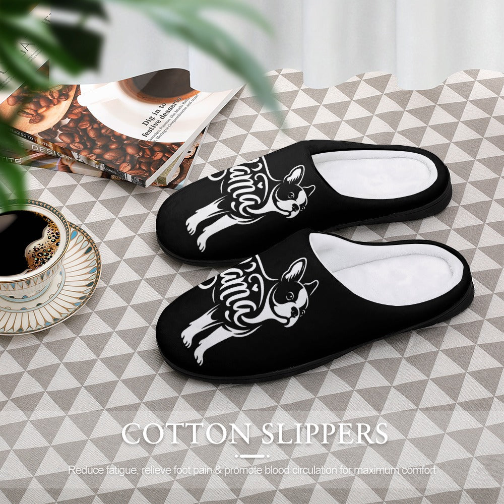 Boston Terrier Mama Cotton Slippers