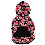 Watermelon Fruit Fashion Dog Zip-Up Hoodie - Black