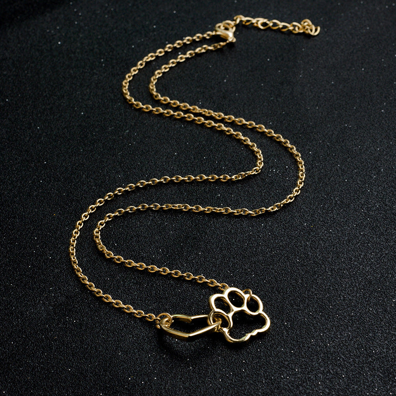 Dog Paw Heart Necklace