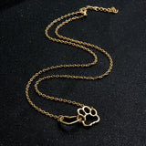 Dog Paw Heart Necklace