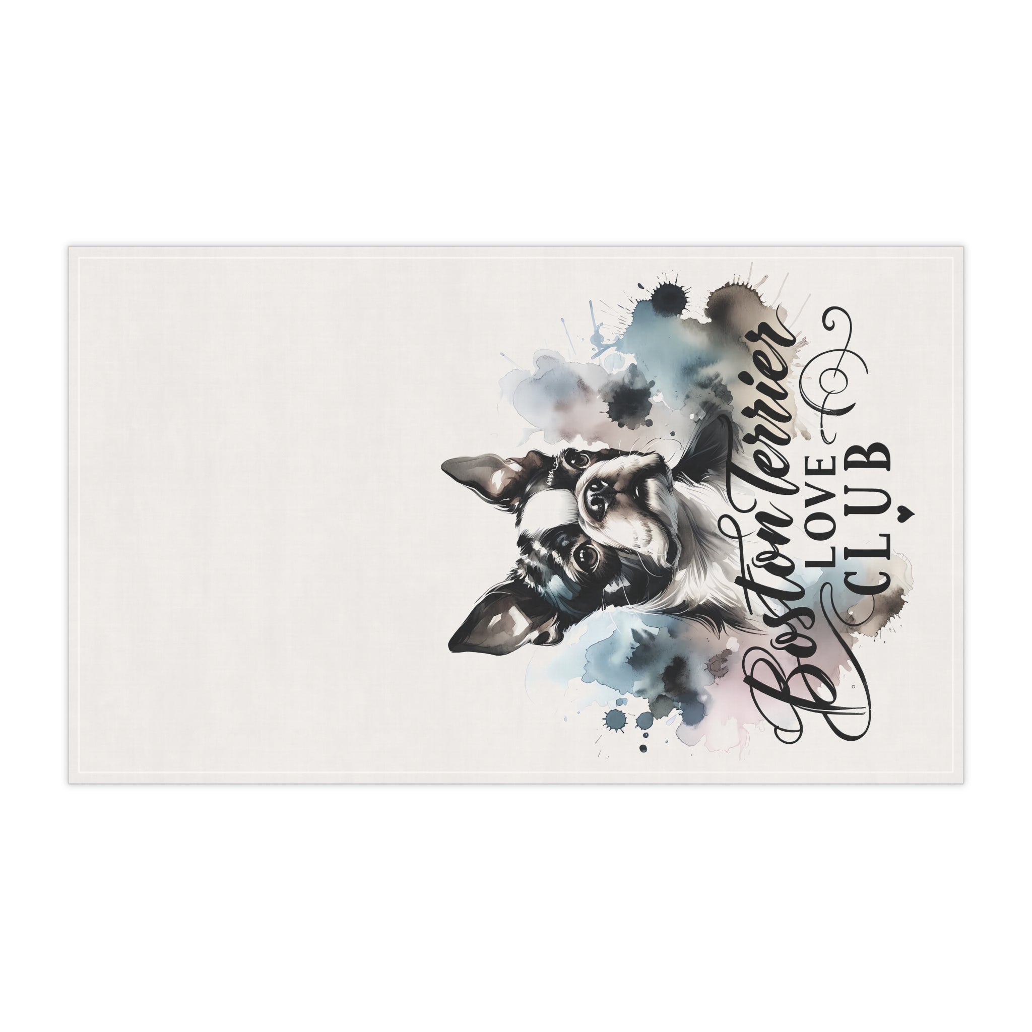 Elegant Watercolor Boston Terrier Art Kitchen Towel - Boston Terrier Love Club