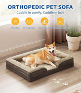 Large Orthopedic Dog Sofa Bed Supportive Foam Pet Mattress Washable With Removable Cover