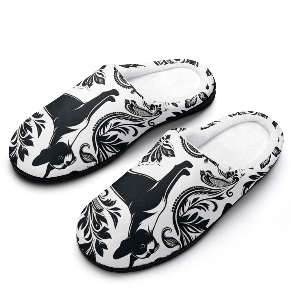 Paisley Pup - Boston Terrier Dog Men's Cotton slippers