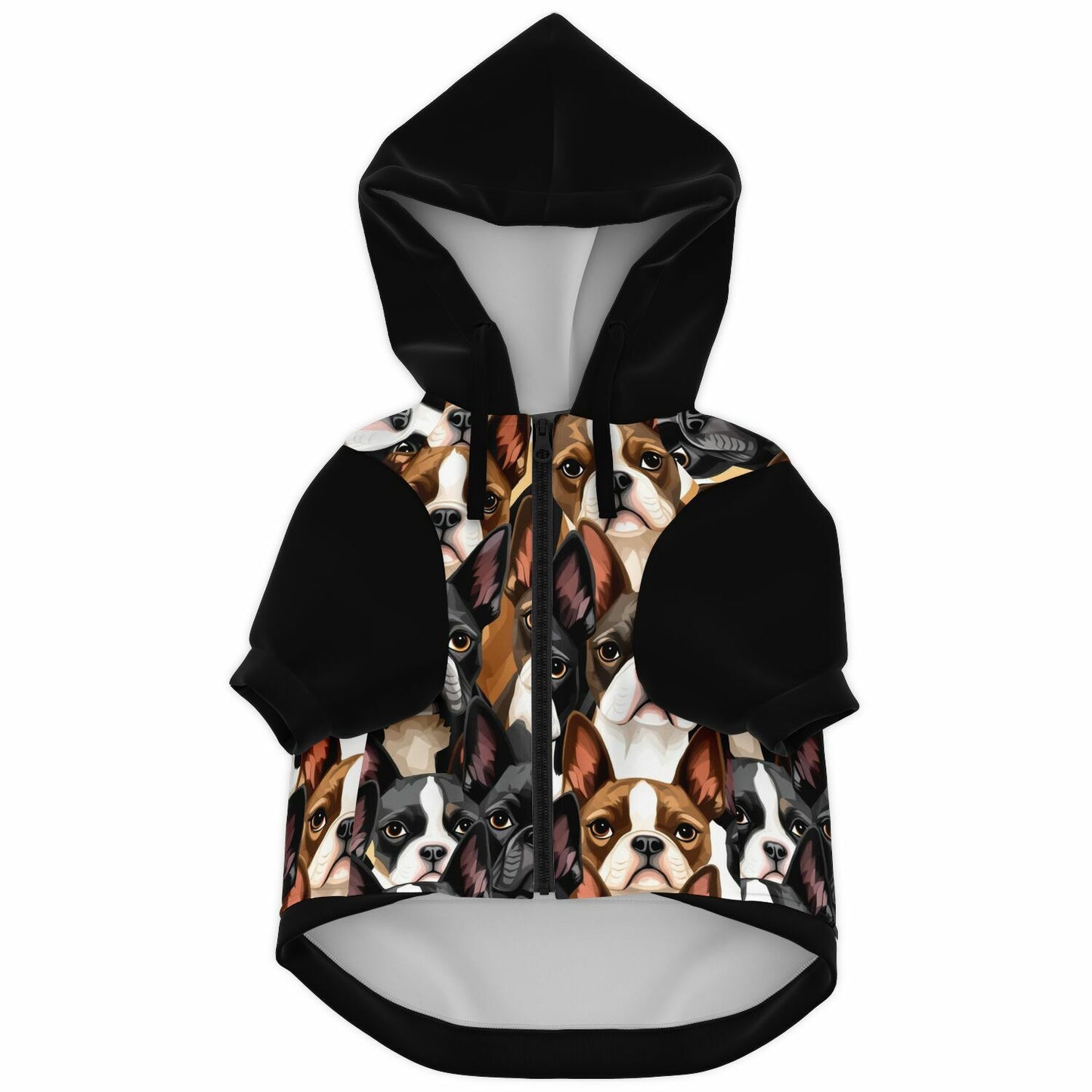 Boston Terrier Dogs Crowd Dog Zip-Up Hoodie