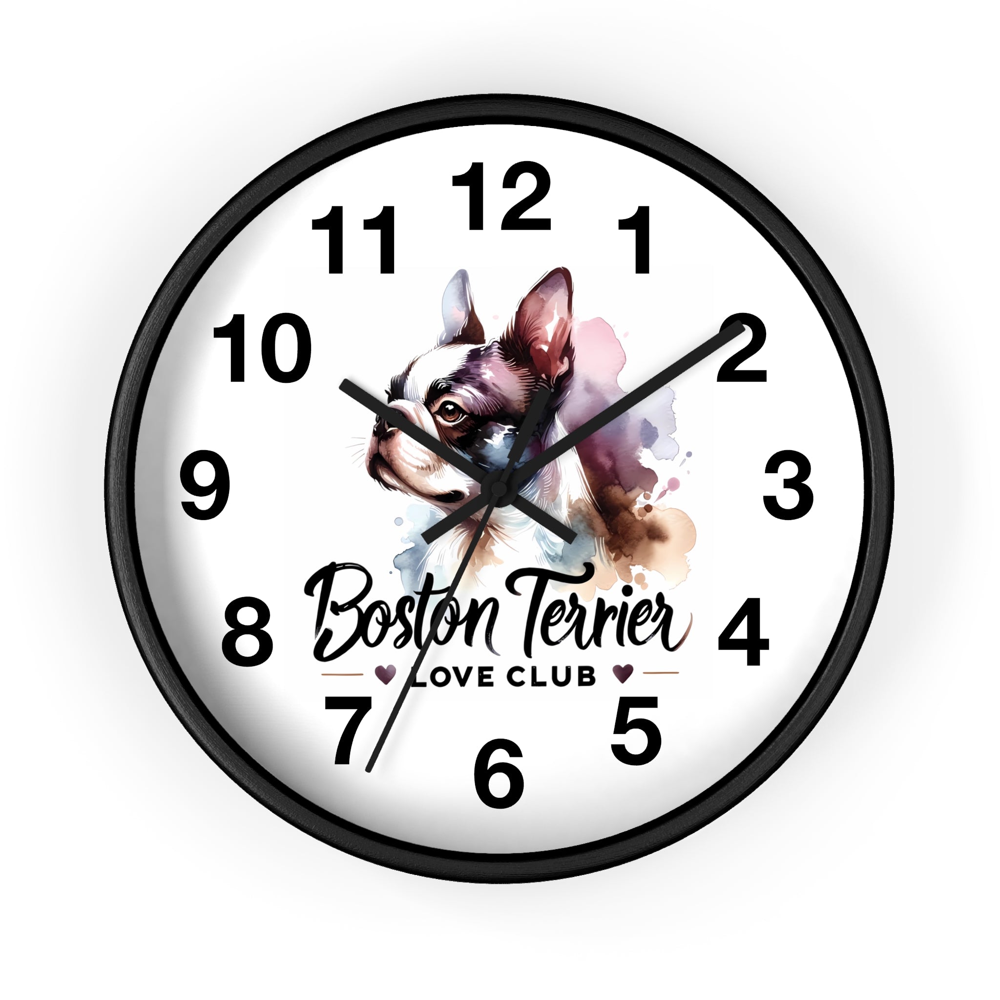 Boston Terrier Love Club Wall Clock