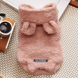 Plush Hooded Dog Sweater With Ears