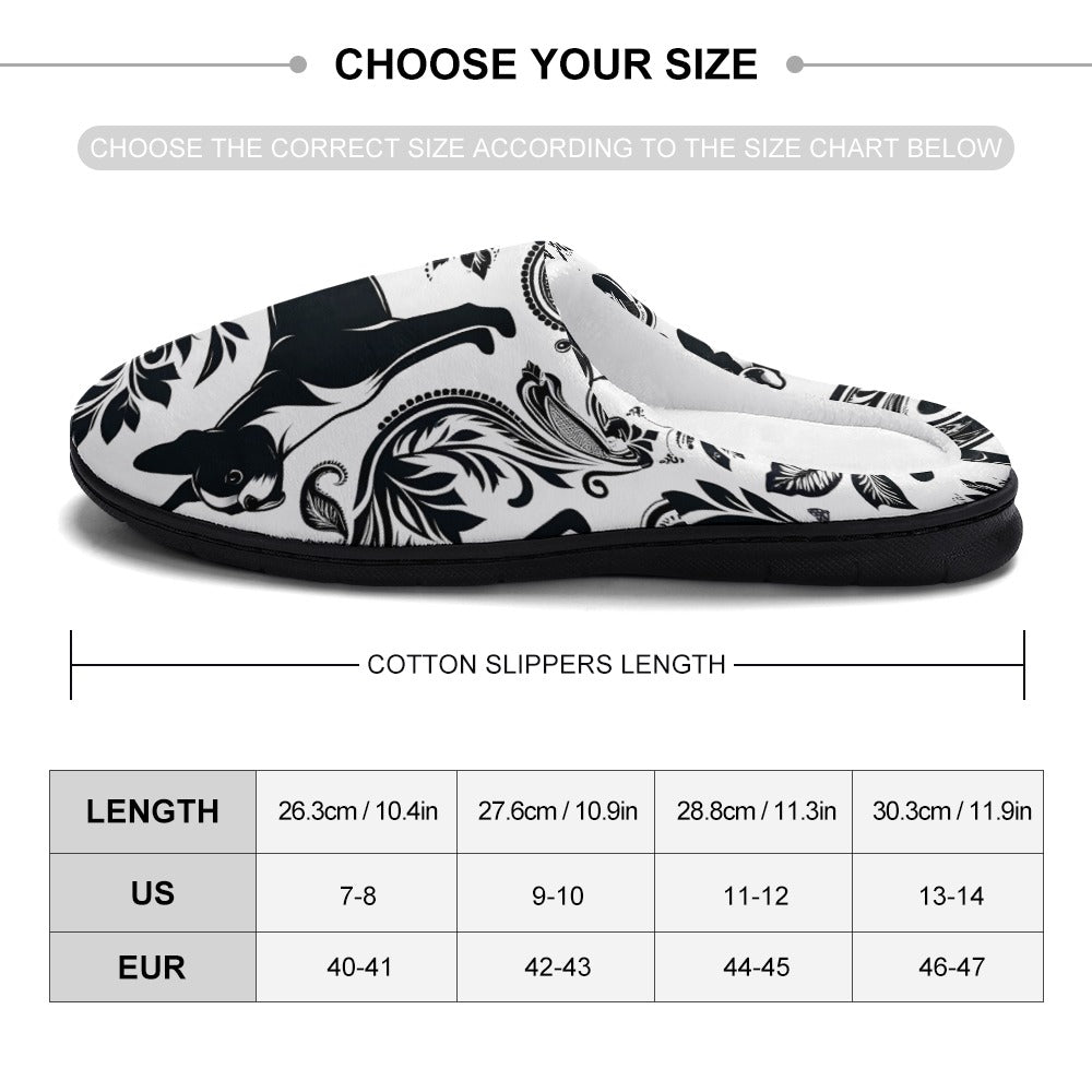 Paisley Pup - Boston Terrier Dog Men's Cotton slippers