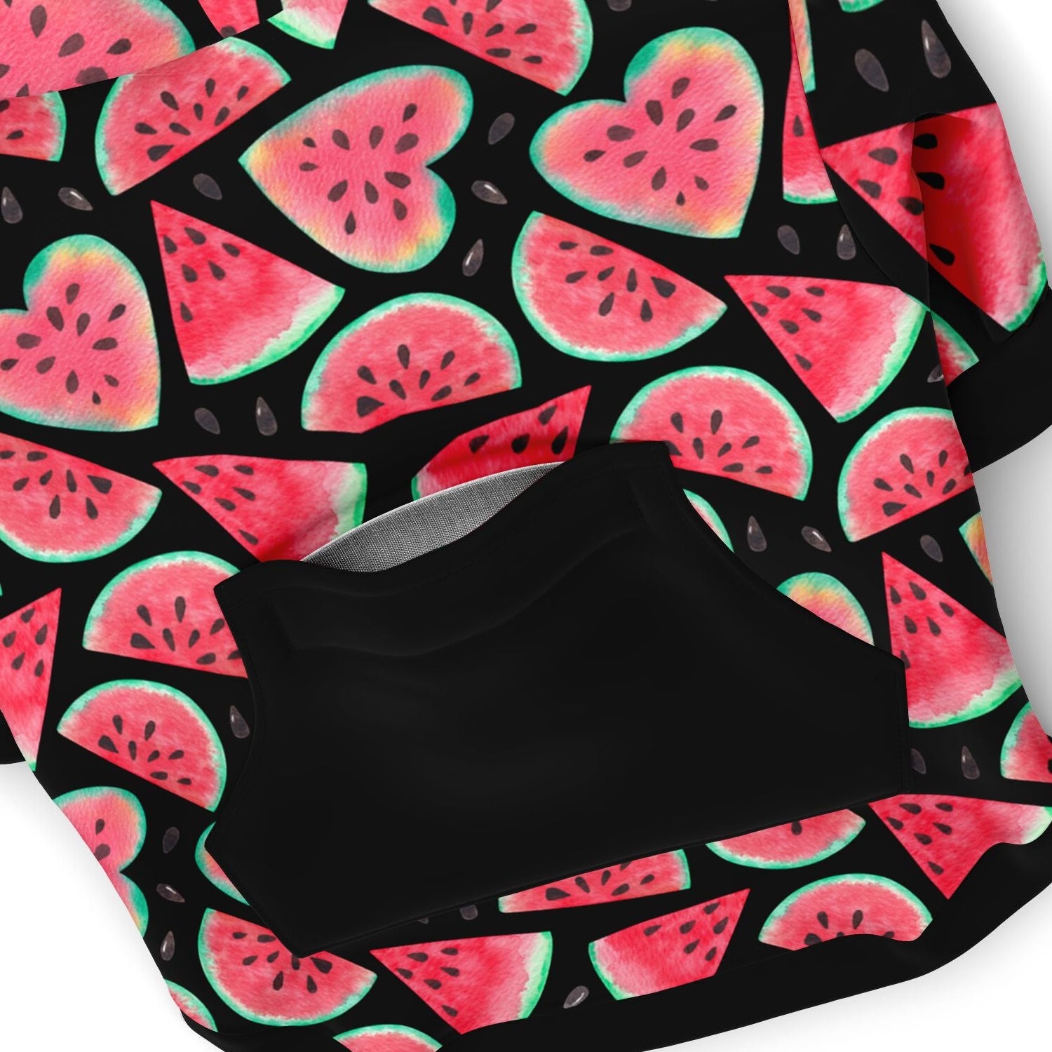 Watermelon Fruit Fashion Dog Zip-Up Hoodie - Black