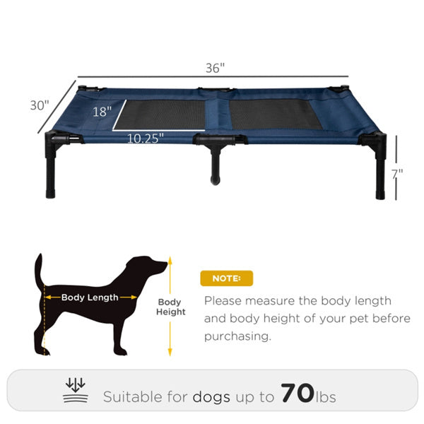 Elevated Dog Bed - Navy Blue