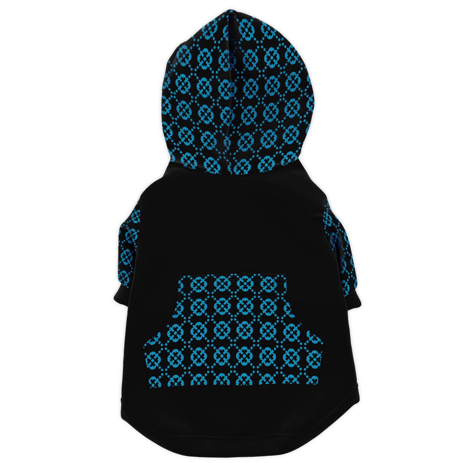 Fashion Dog Zip-Up Hoodie - Ornamental Blue Floral