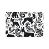 Dog Food Mat - Paisley Boston Terrier Pet Feeding Mat (12x18)