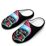 Bright Boston Holiday - Santa Pup Style Men's Cotton Slippers