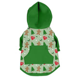 Gingerbread Man & Xmas Tree Dog Zip-Up Hoodie - Green