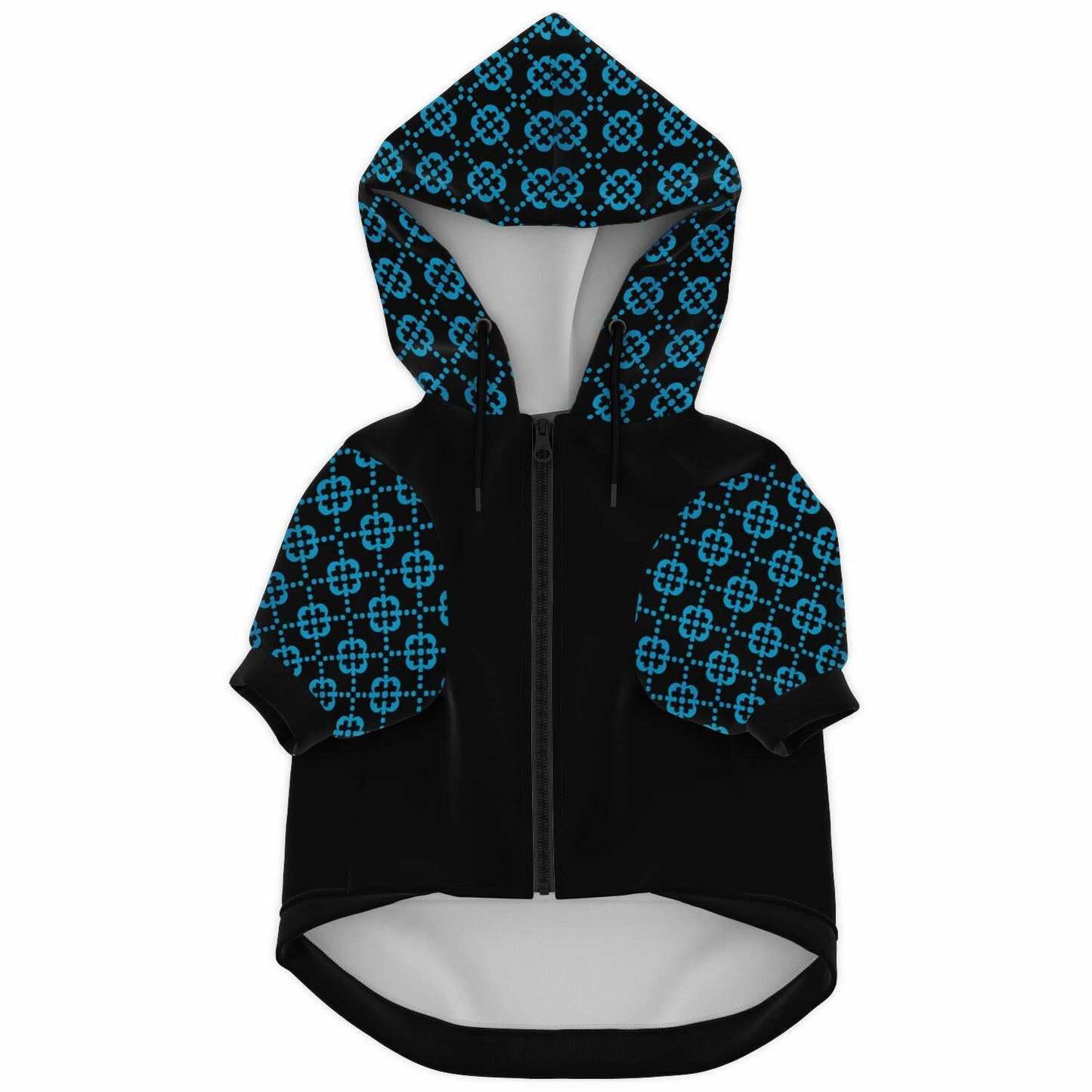 Fashion Dog Zip-Up Hoodie - Ornamental Blue Floral