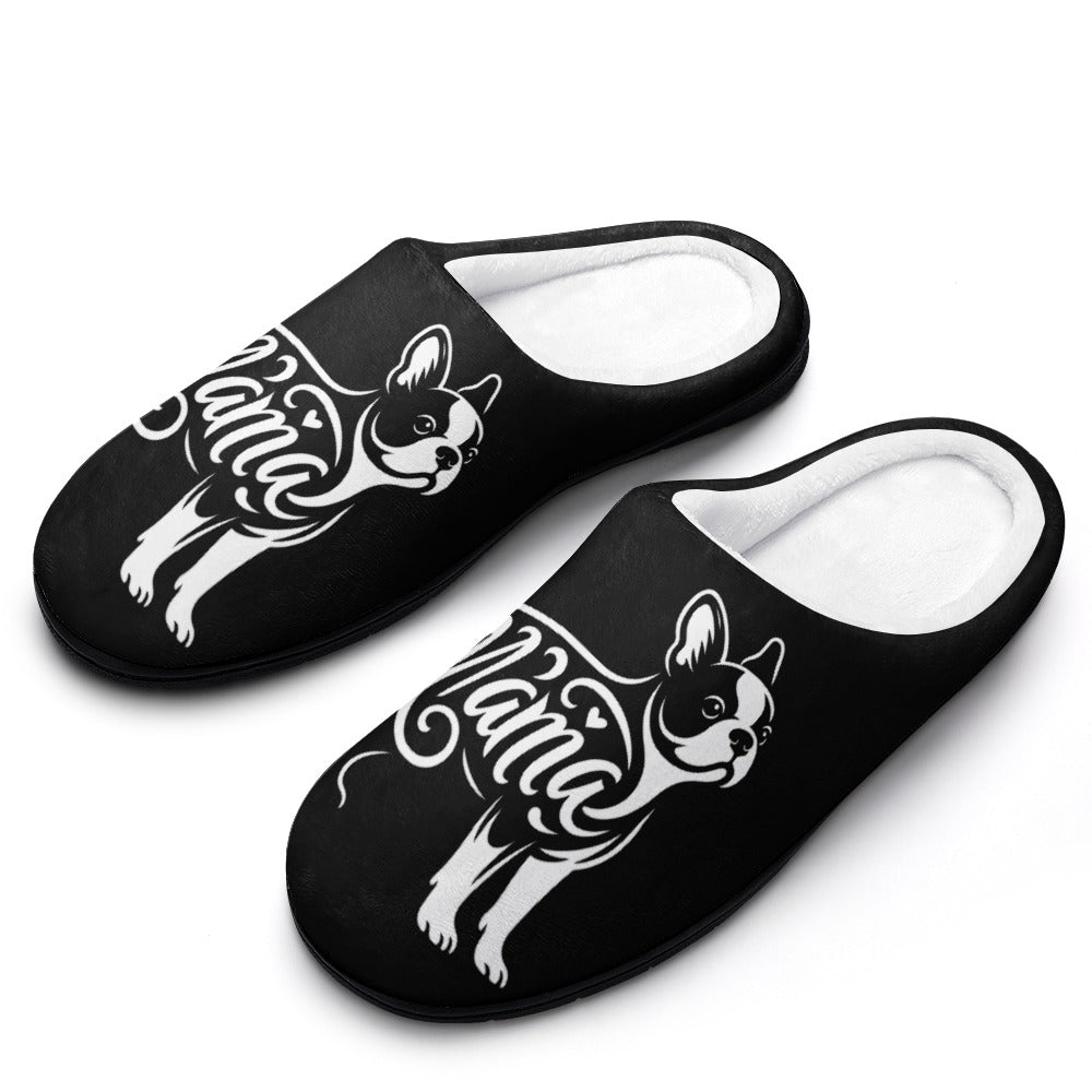 Boston Terrier Mama Cotton Slippers