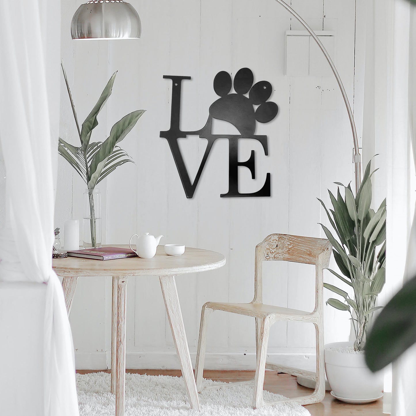 Metal LOVE Dog Paw Prints Wall Decoration