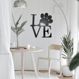 Metal LOVE Dog Paw Prints Wall Decoration
