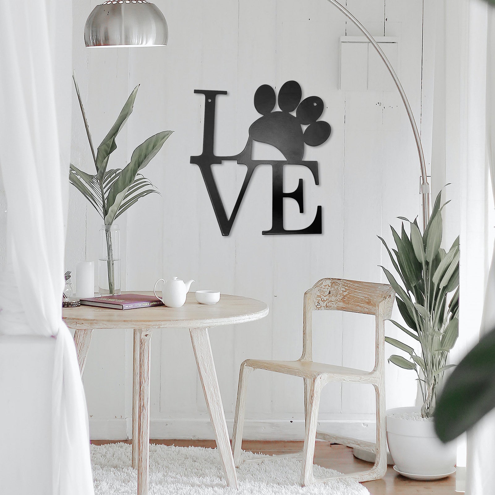 Metal LOVE Dog Paw Prints Wall Decoration