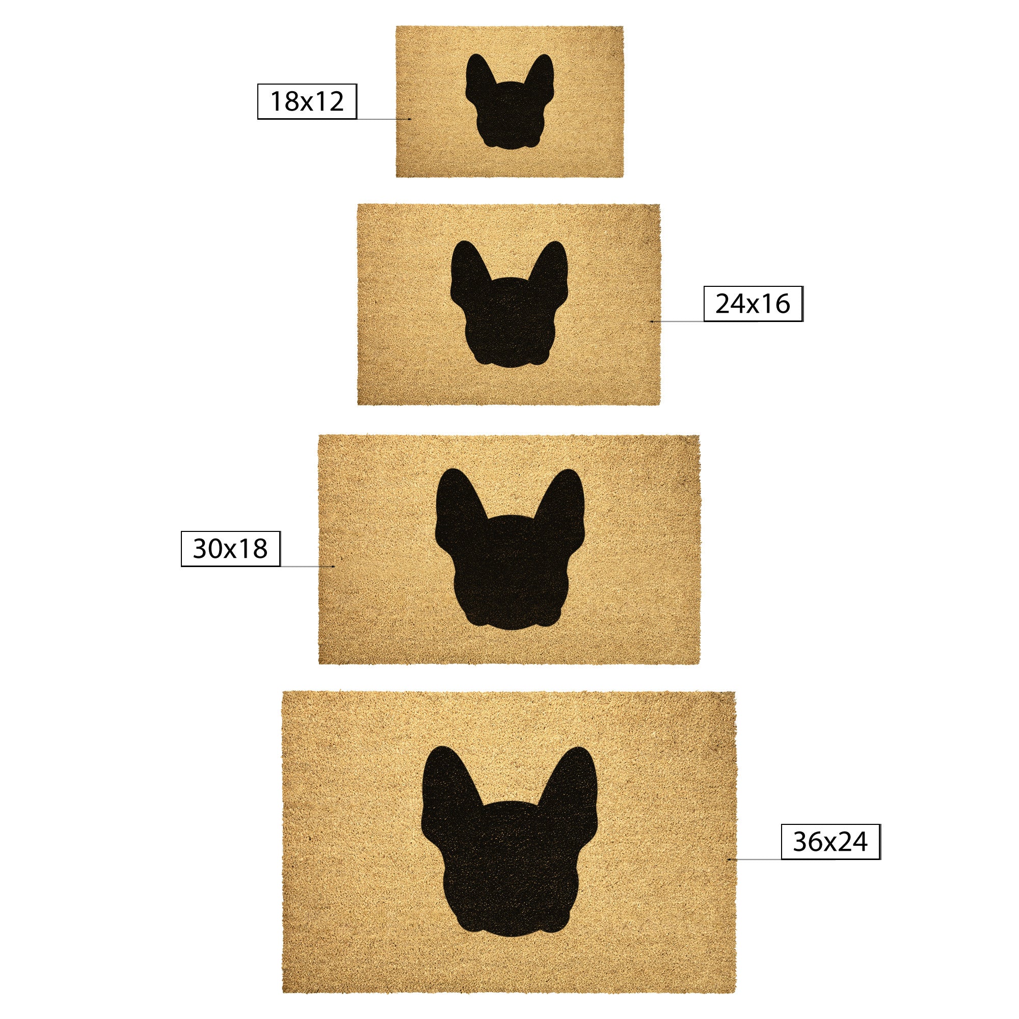 Bostie Face Silhouette Outdoor Mat