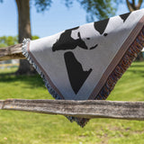 Boston Terrier Dog Head Tilt Woven Blanket