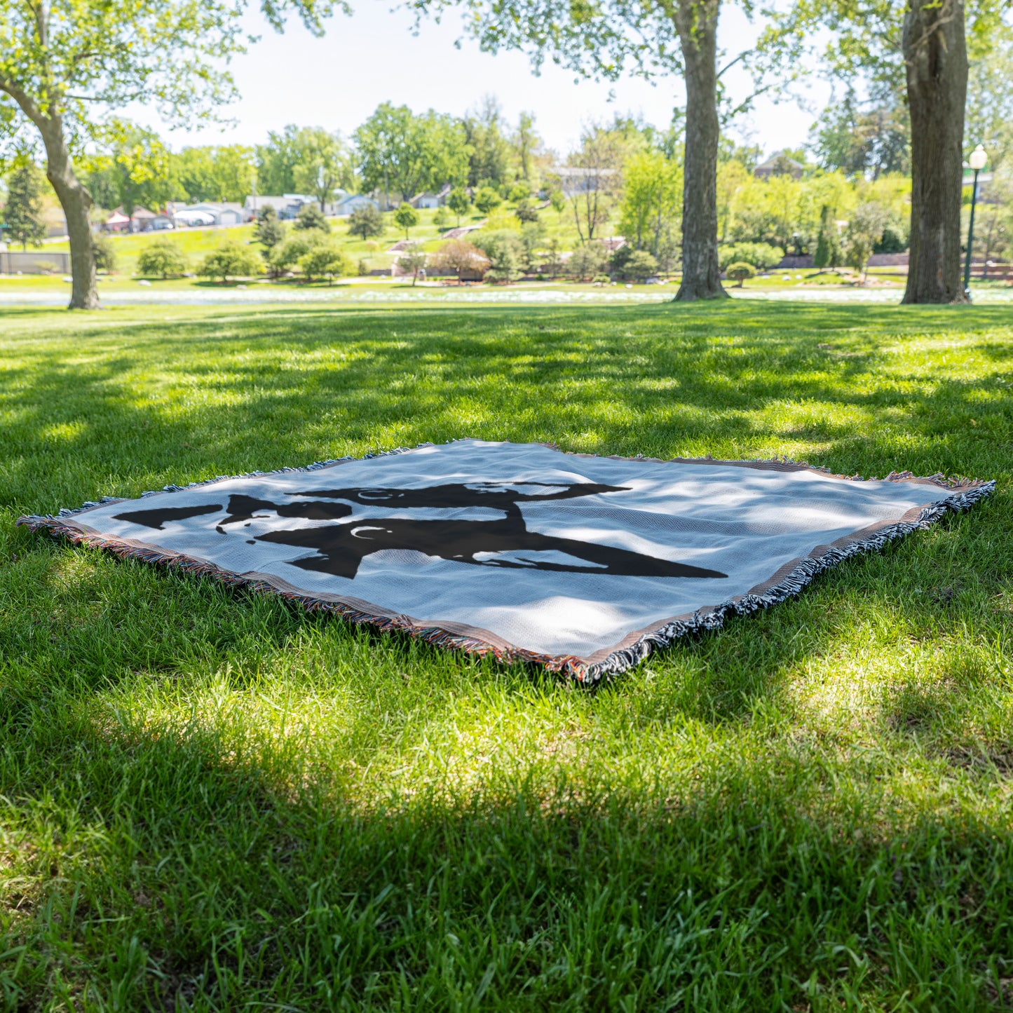 Boston Terrier Dog Head Tilt Woven Blanket