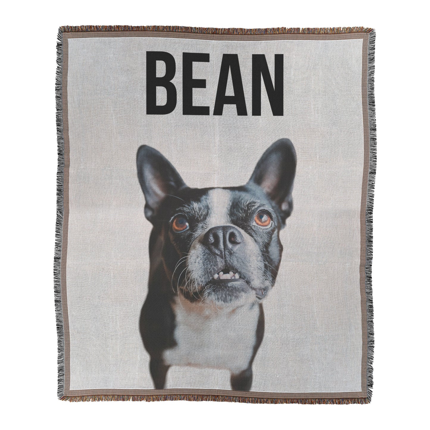 Custom Woven Blanket Using Dog Photo And Name