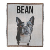 Custom Woven Blanket Using Dog Photo And Name