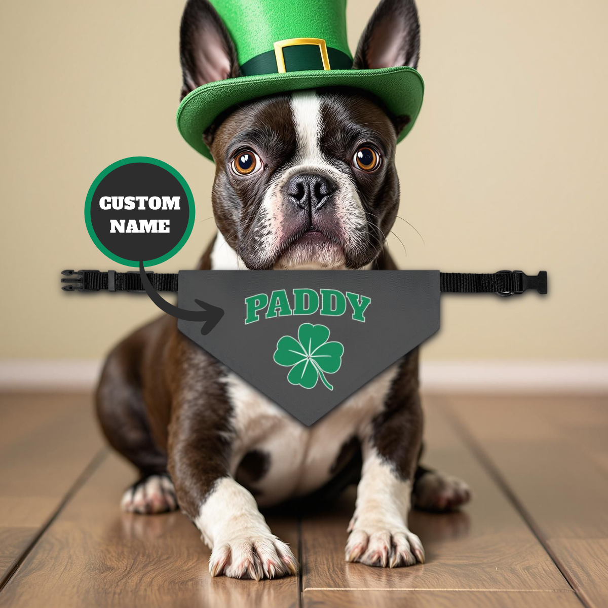 Custom St Patrick's Day Dog Bandana Collar