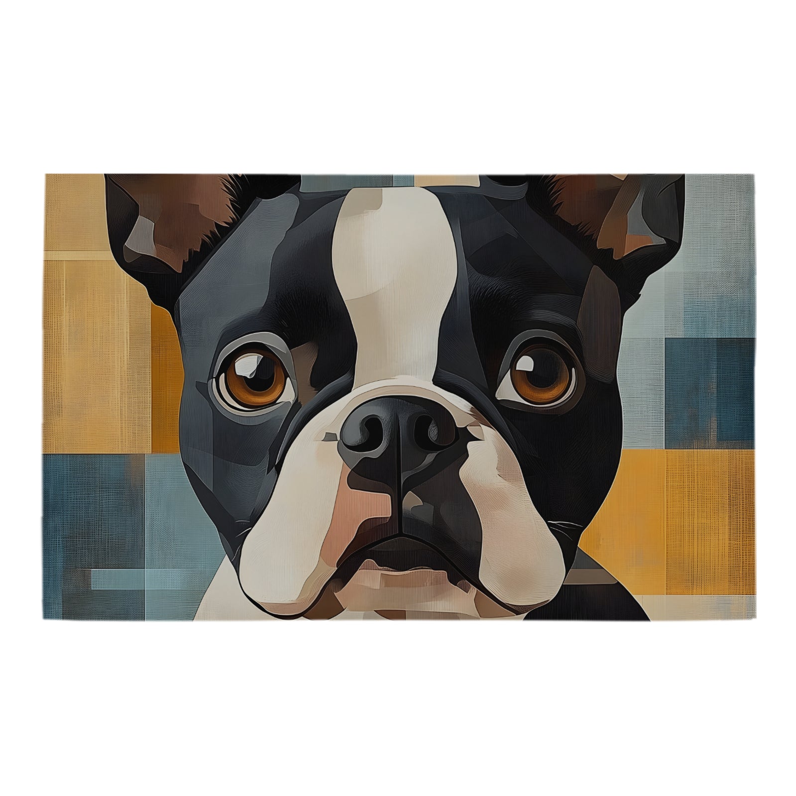 Bath Rug with Modern Boston Terrier Art - 20''x 32''