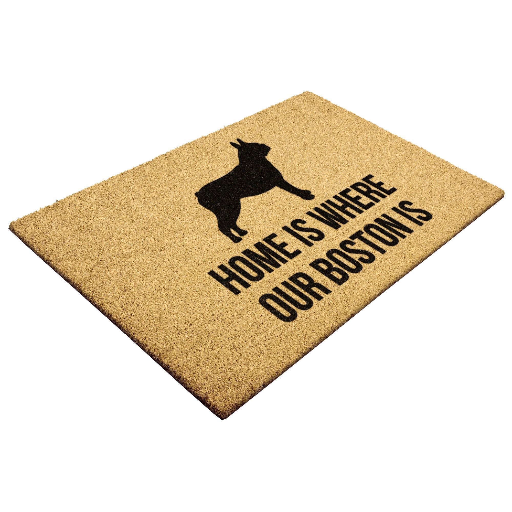 Home Is Where Our Boston Terrier Is Outdoor Mat