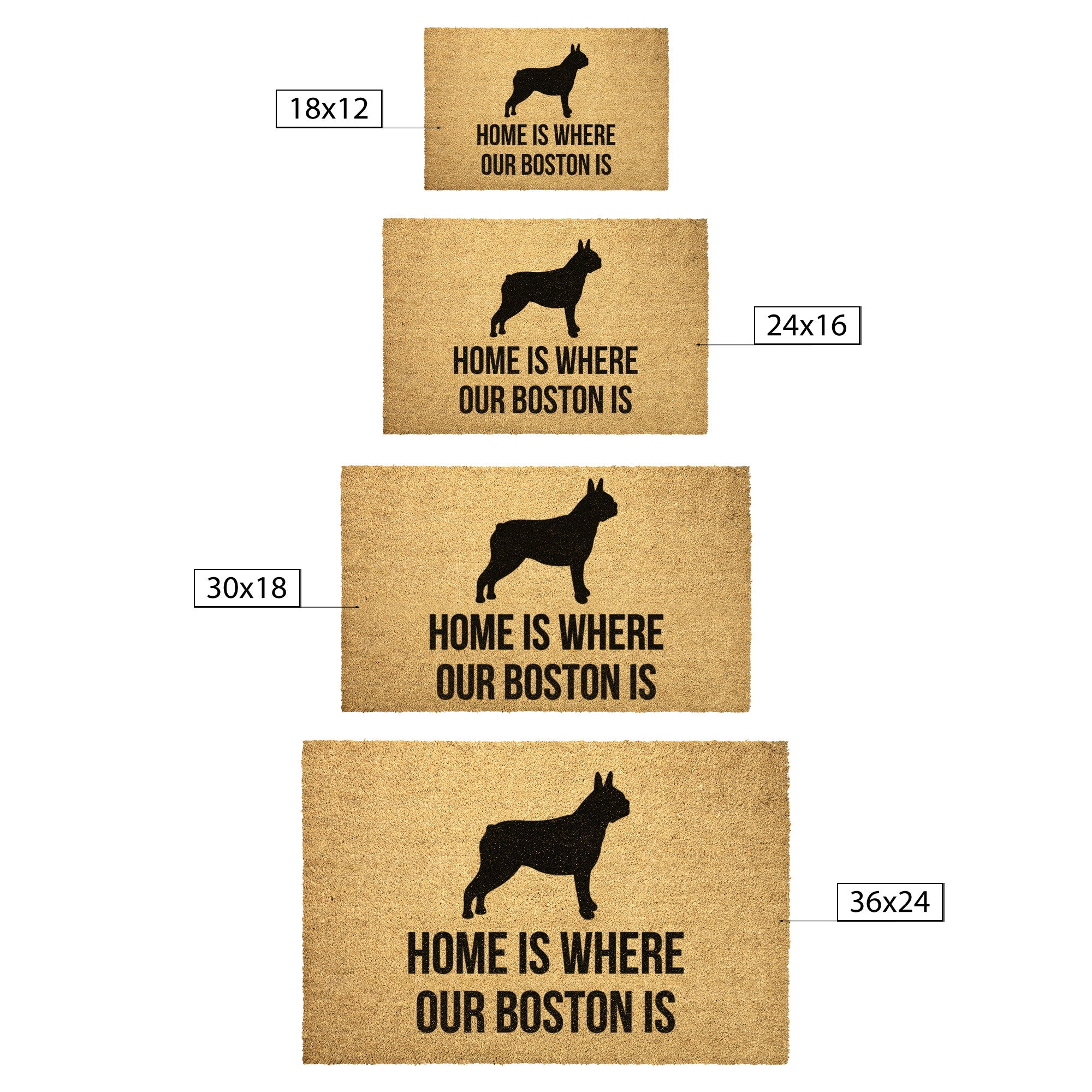 Home Is Where Our Boston Terrier Is Outdoor Mat