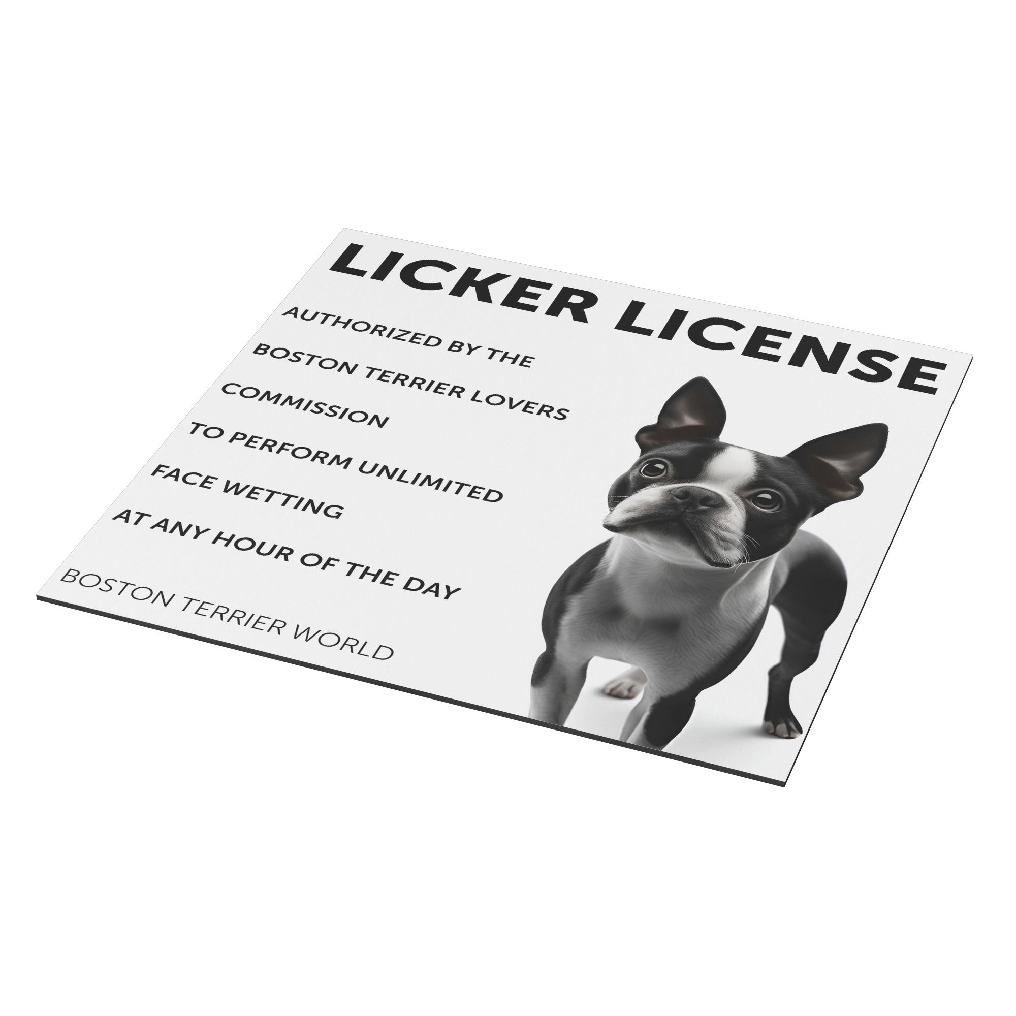 Licker License For Boston Terrier Dog Owners