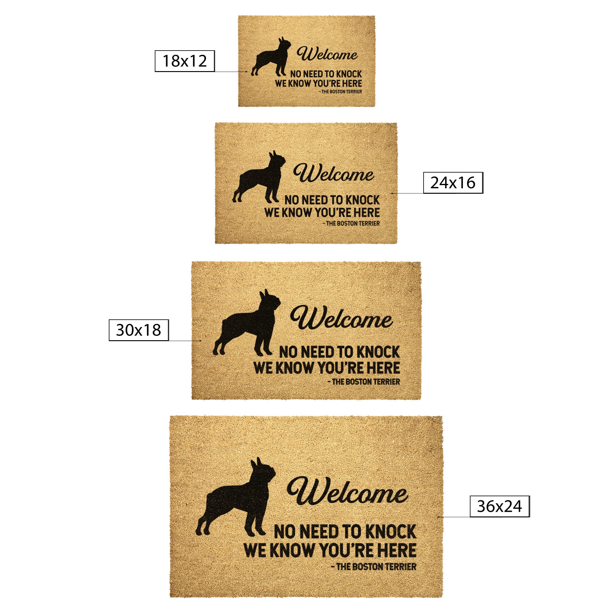 No Need To Knock We Know You're Here The Boston Terrier Outdoor Mat