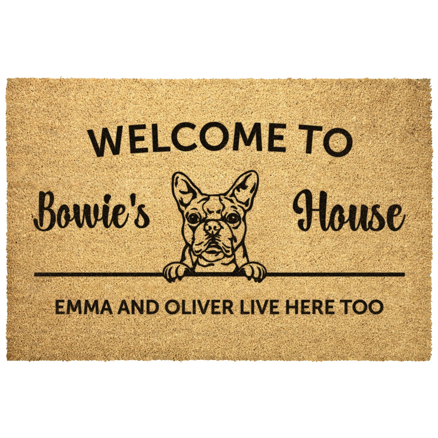 Personalized Dog Welcome Home Doormat For Boston Terrier Lovers