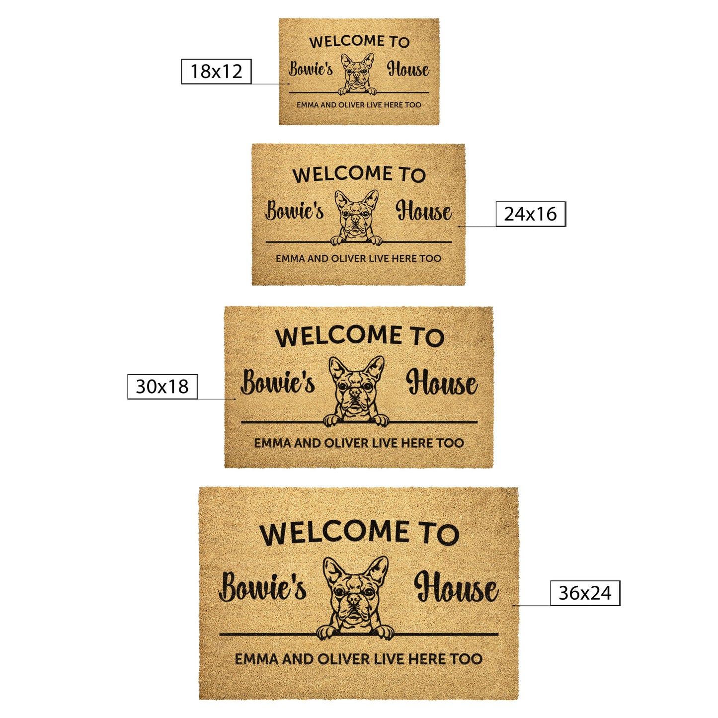 Personalized Dog Welcome Home Doormat For Boston Terrier Lovers