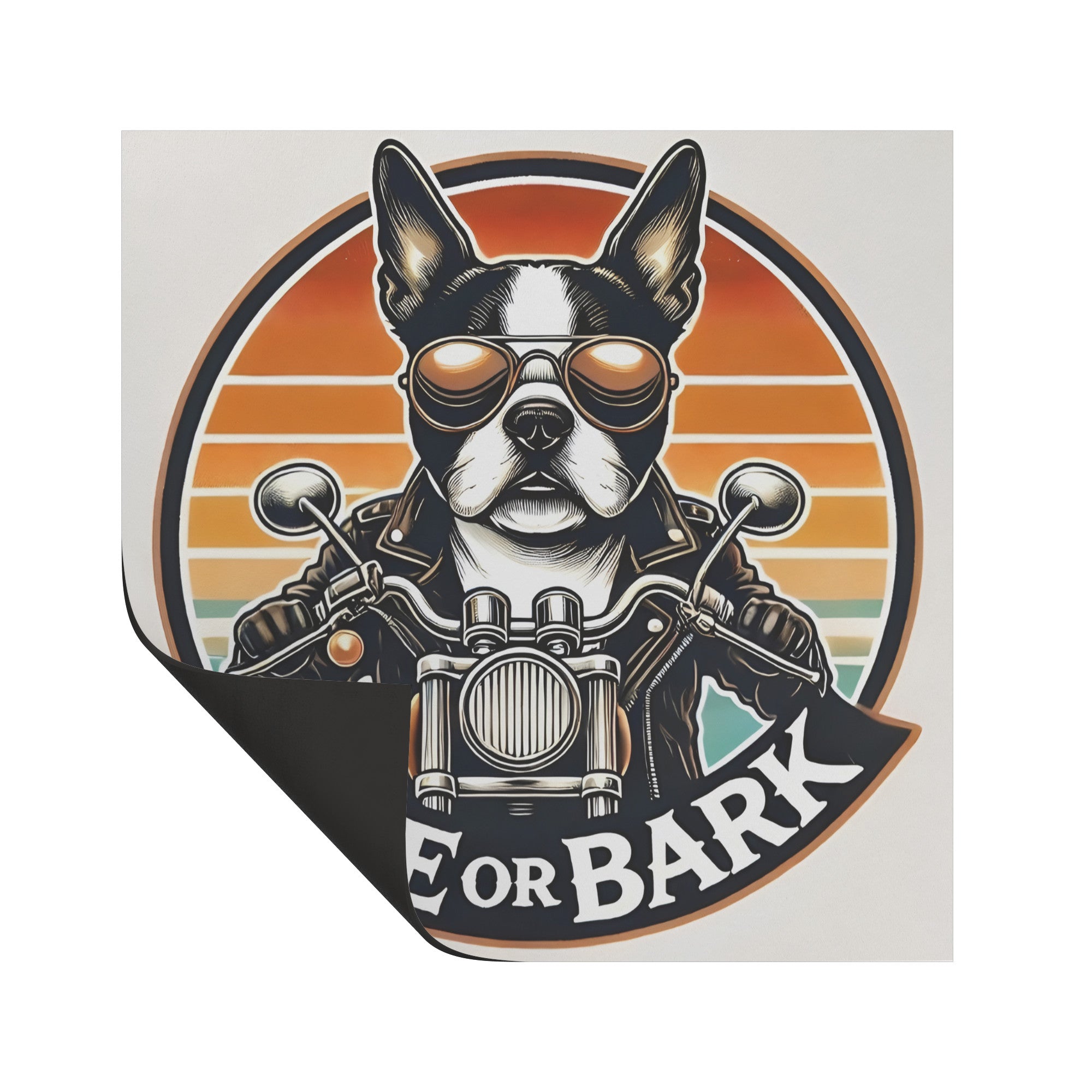 Ride or Bark Boston Terrier Magnet