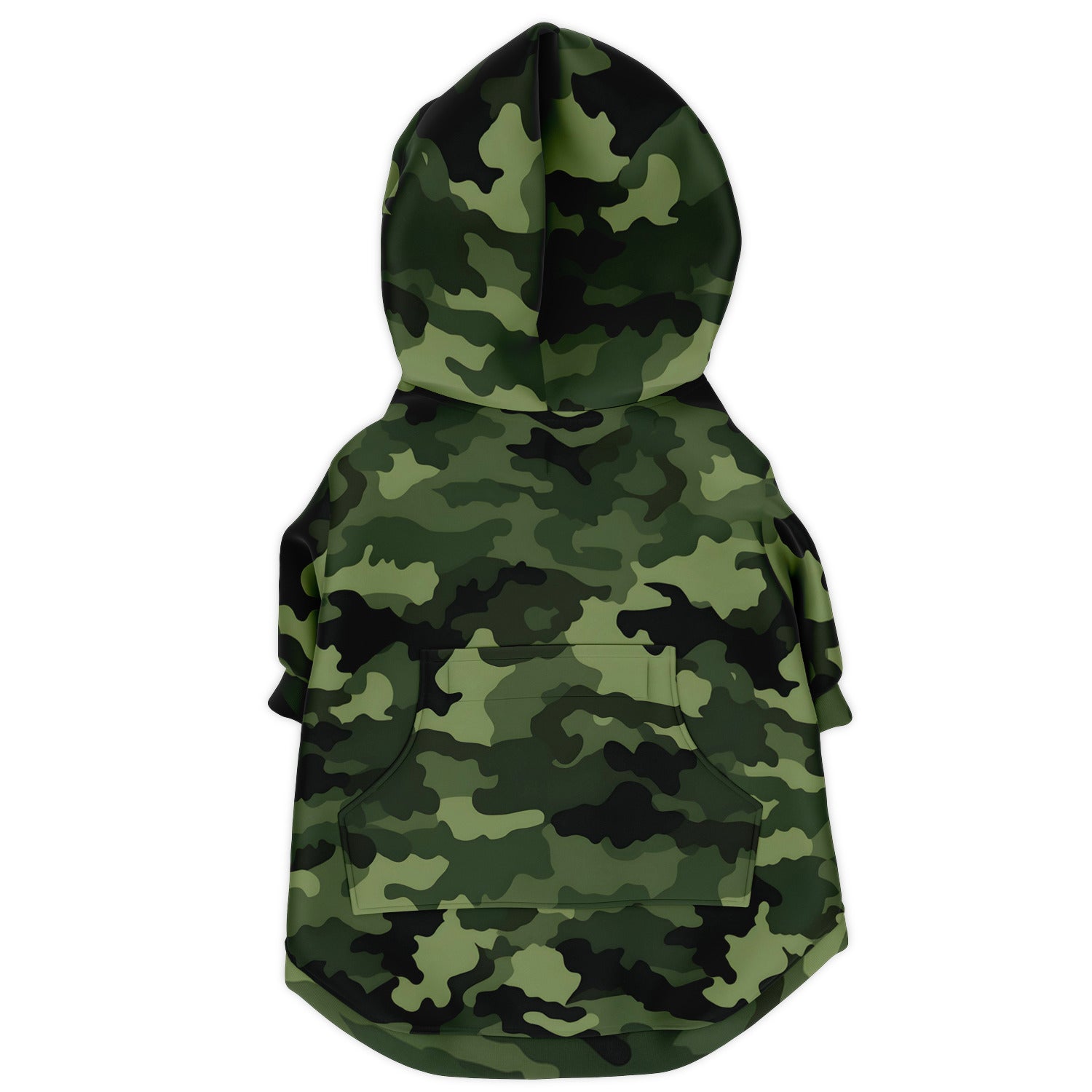Dog Zip-Up Hoodie - Green Army Camouflage