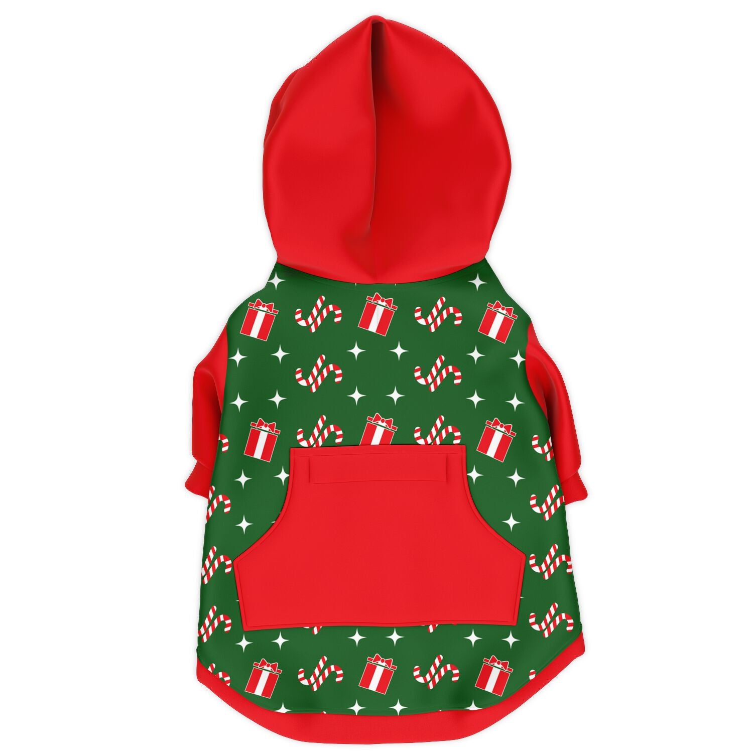 Holiday Candy Cane & Gift Box Dog Zip-Up Hoodie