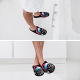 Bright Boston Holiday - Santa Pup Style Men's Cotton Slippers