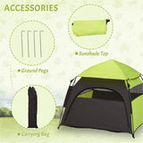 Dark Gray Green Pop-up Camping Tent For Pets