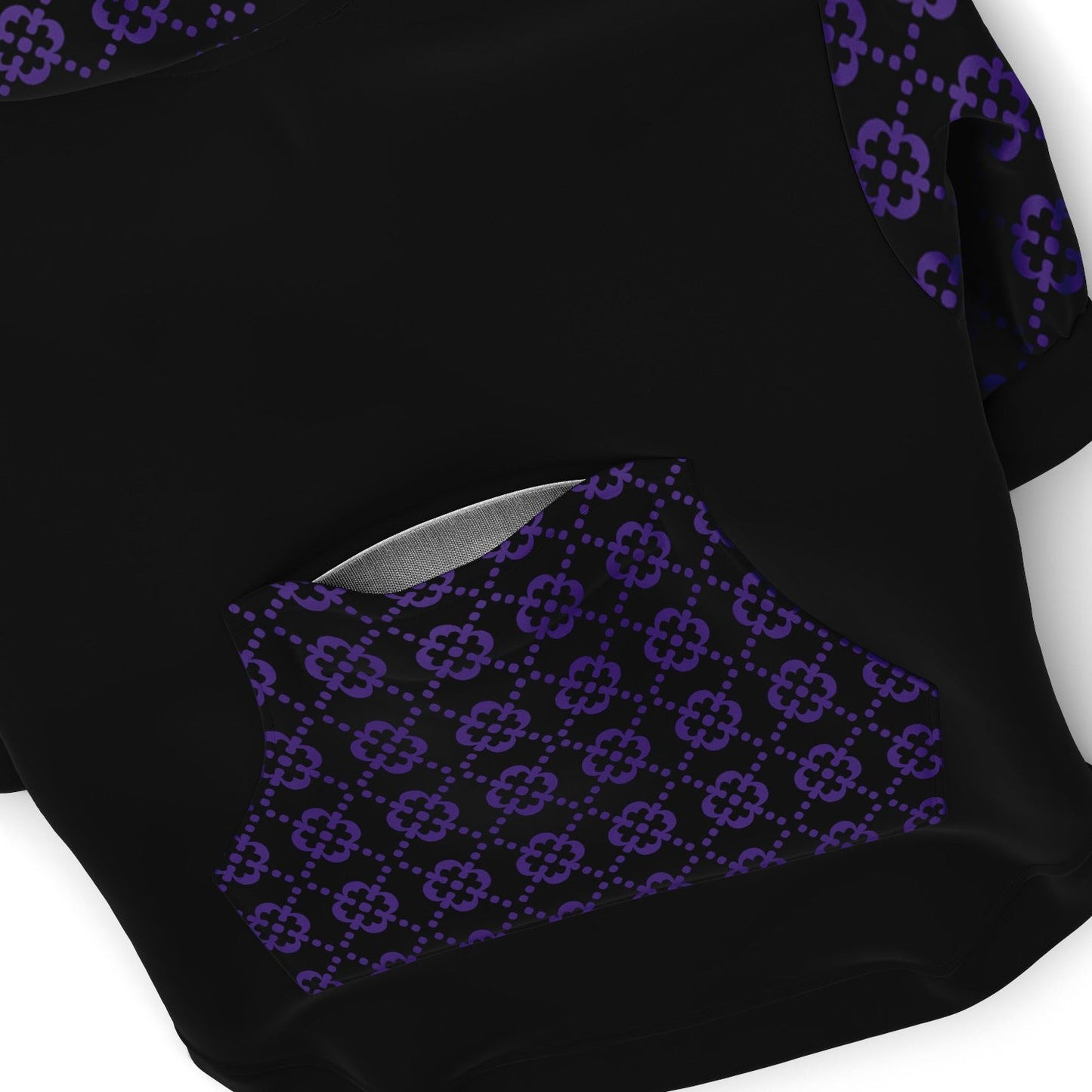 Fashion Dog Zip-Up Hoodie - Ornamental Purple Floral
