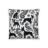 Paisley Pup - Boston Terrier Dogs Basic Pillow