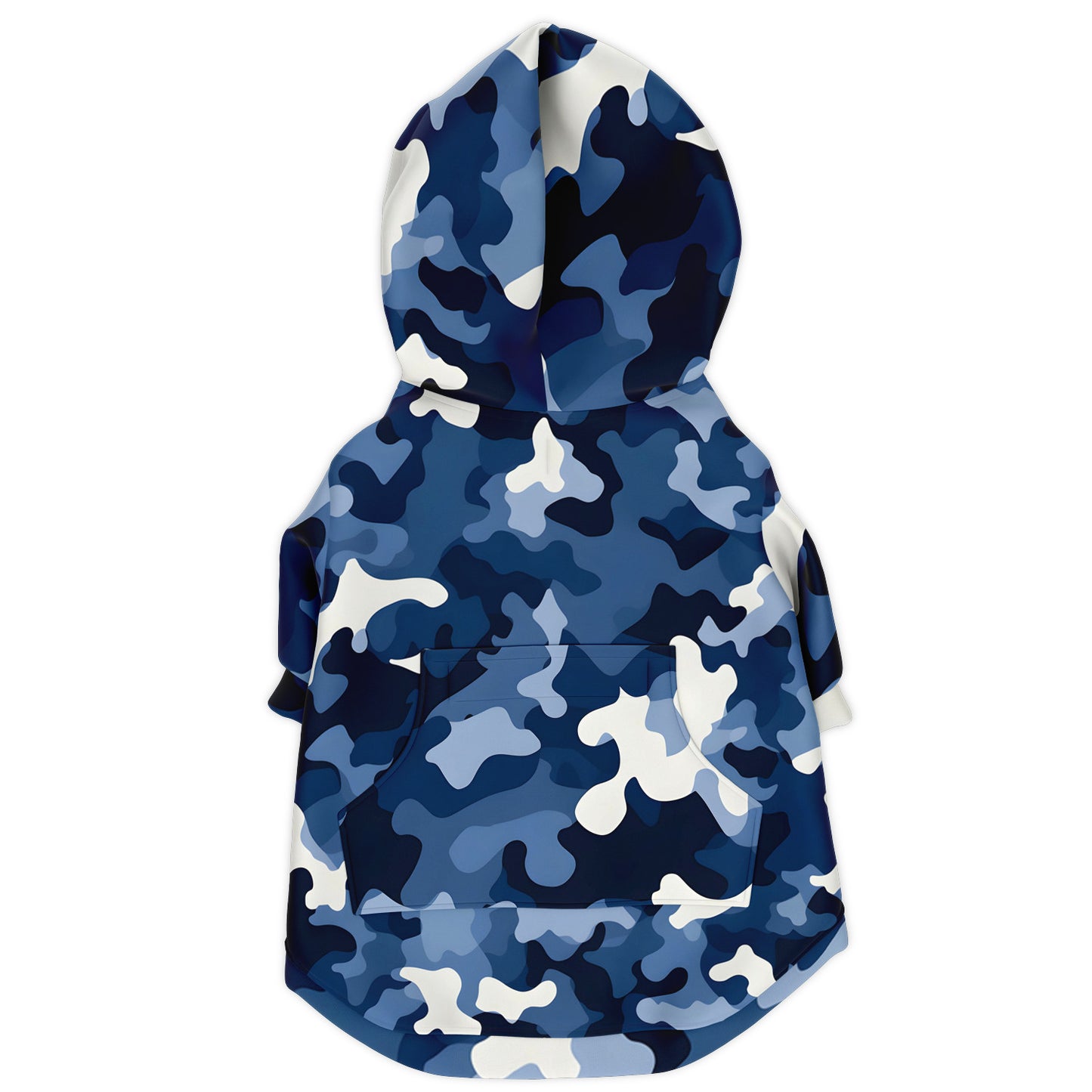 Dog Zip-Up Hoodie - Blue Army Camouflage