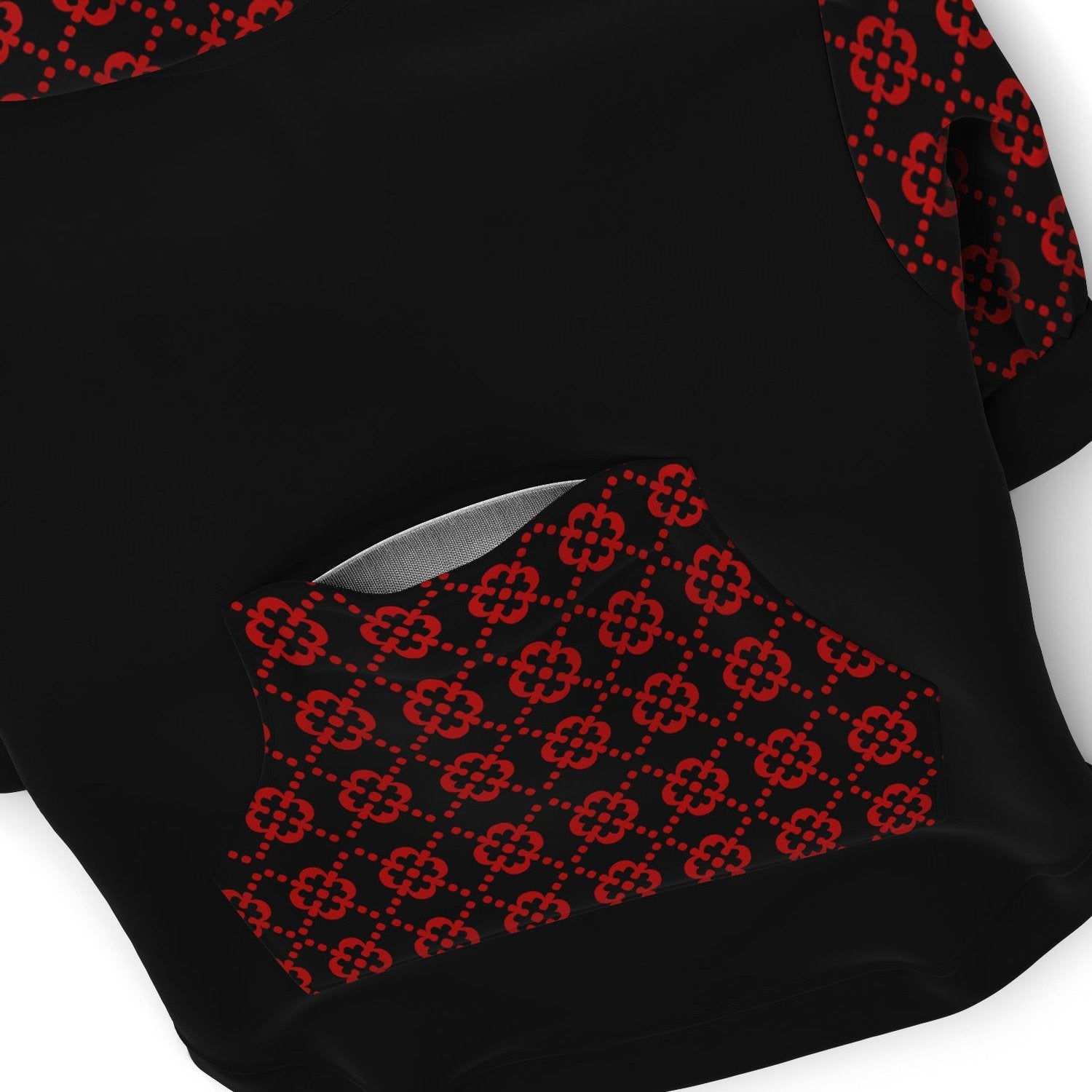 Fashion Dog Zip-Up Hoodie - Ornamental Red Floral
