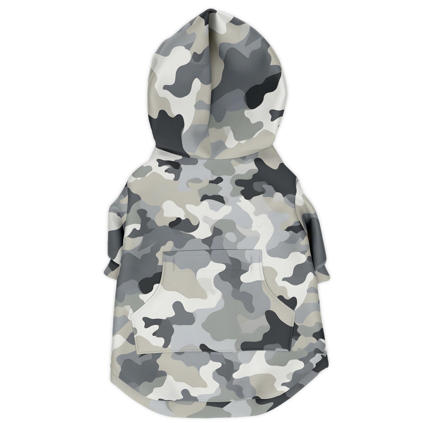 Dog Zip-Up Hoodie - Grey Beige Army Camouflage